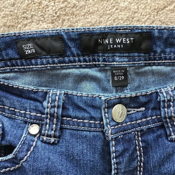 NINE WEST BLUE JEANS SIZE 29/8 BOOT CUT - Picture 5 of 7
